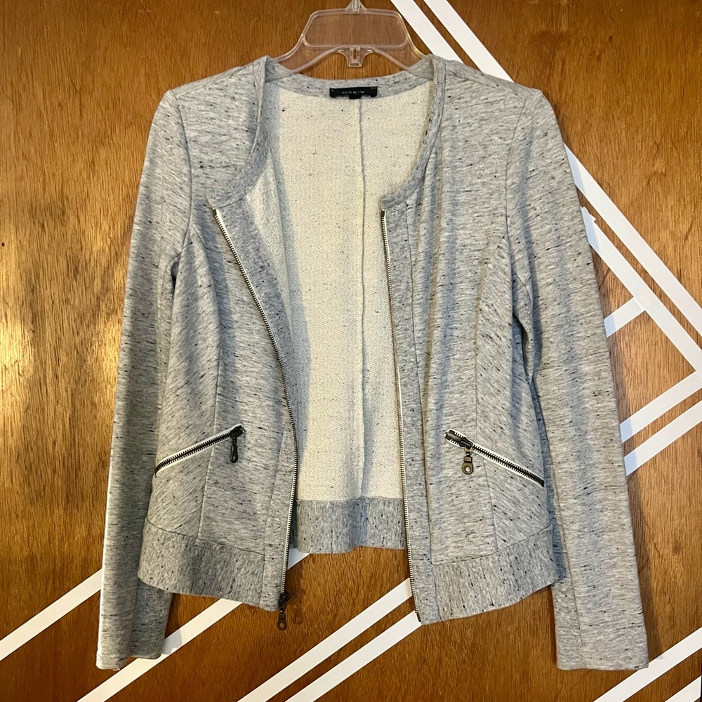 Zip up sweater/blazer in heather grey